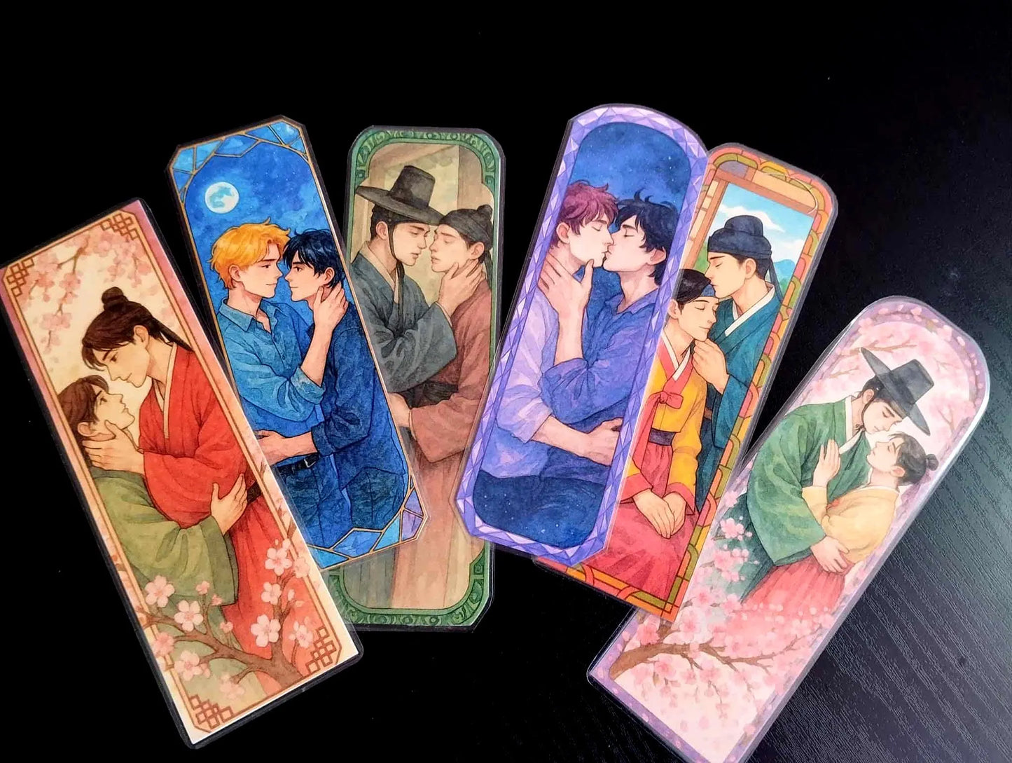 🌸 Marque-pages Yaoi / BL – 17,5 x 5,5 cm – Finition plastifiée 🌸