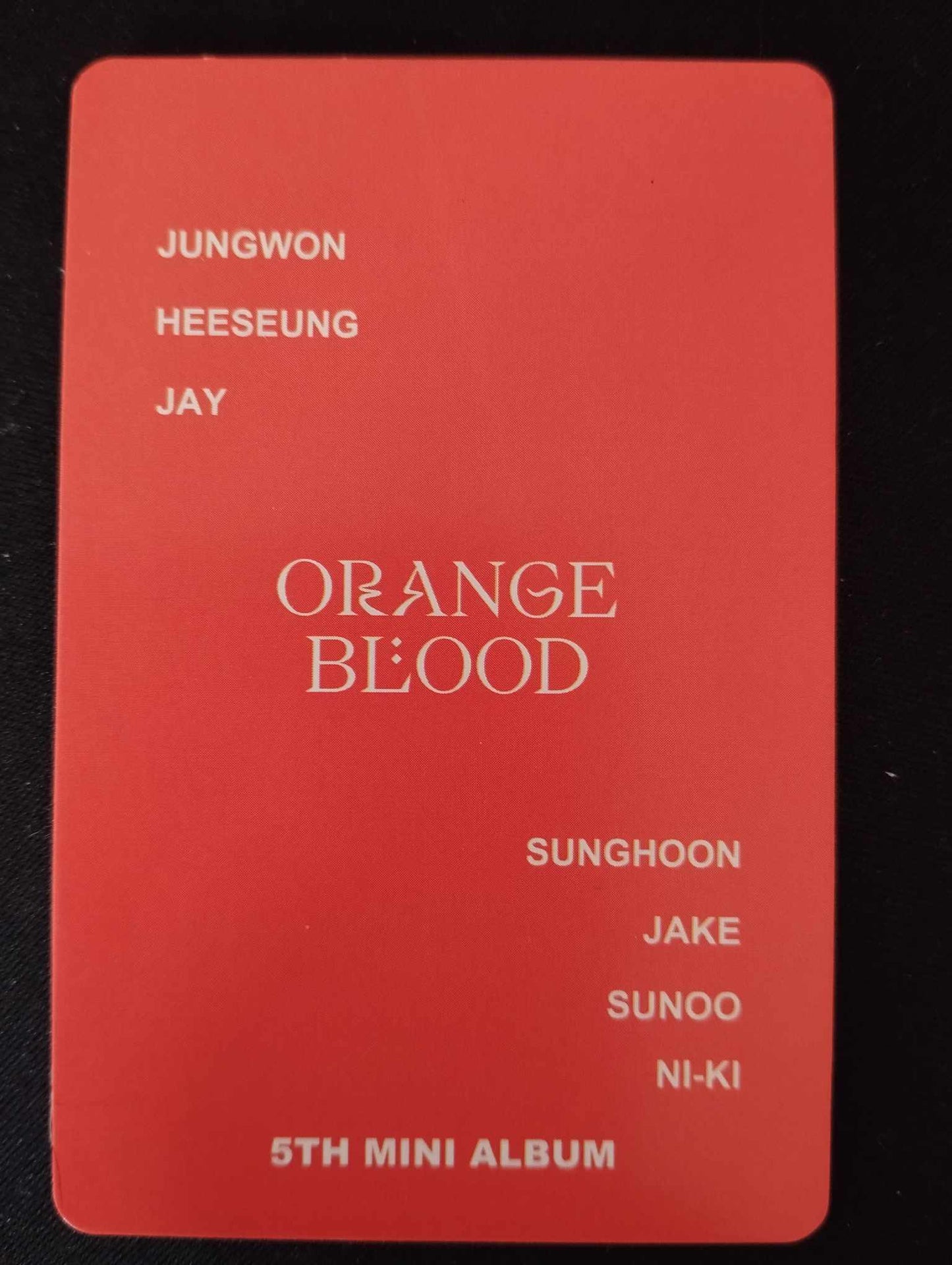 Photocard  ENHYPEN Orange blood 5th mini album Sunghoon Heeseung Jungwon