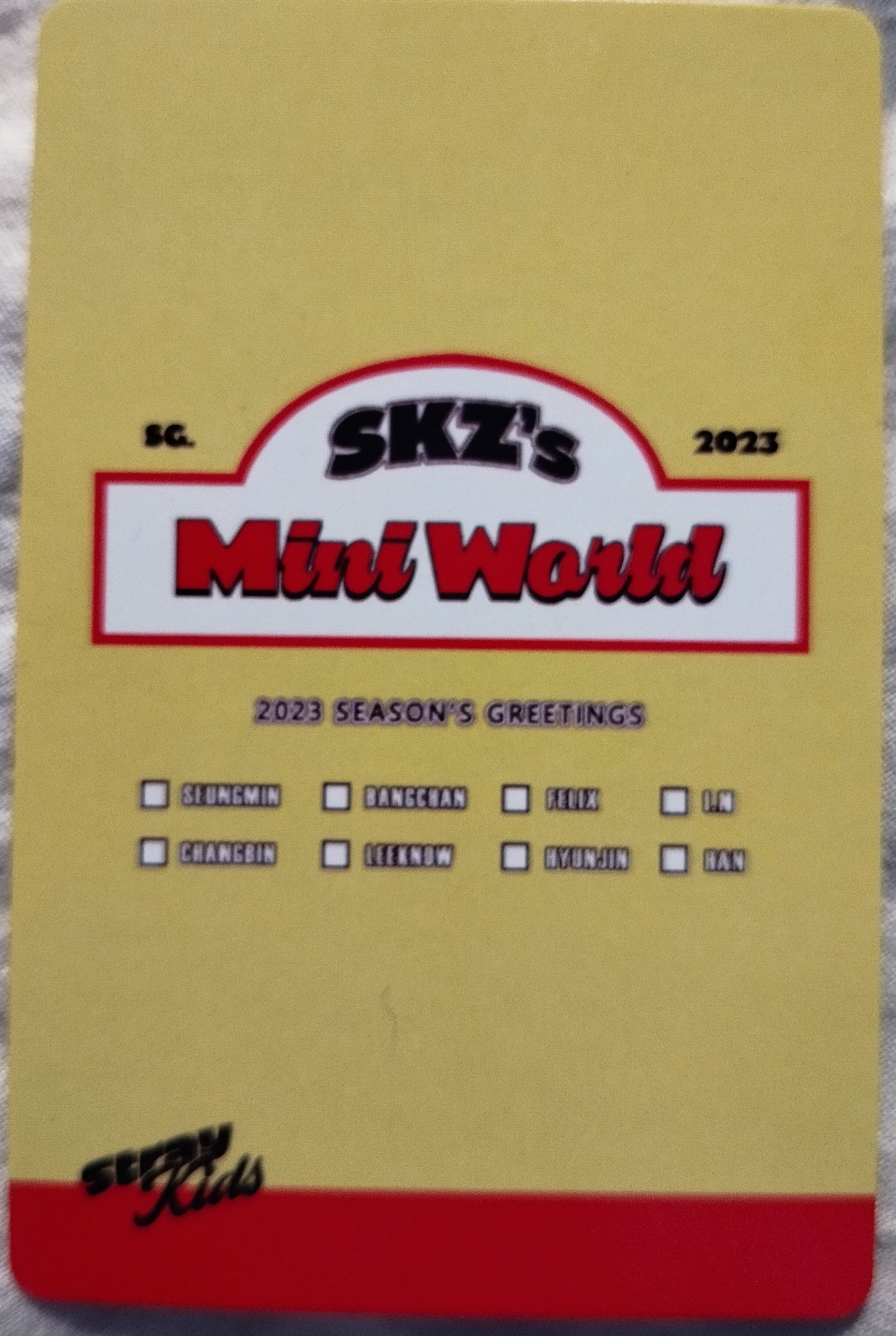Photocard STRAYKIDS sg 2023 SKZ's Miniworld Hyunjin Bangchan Changbin Lee know