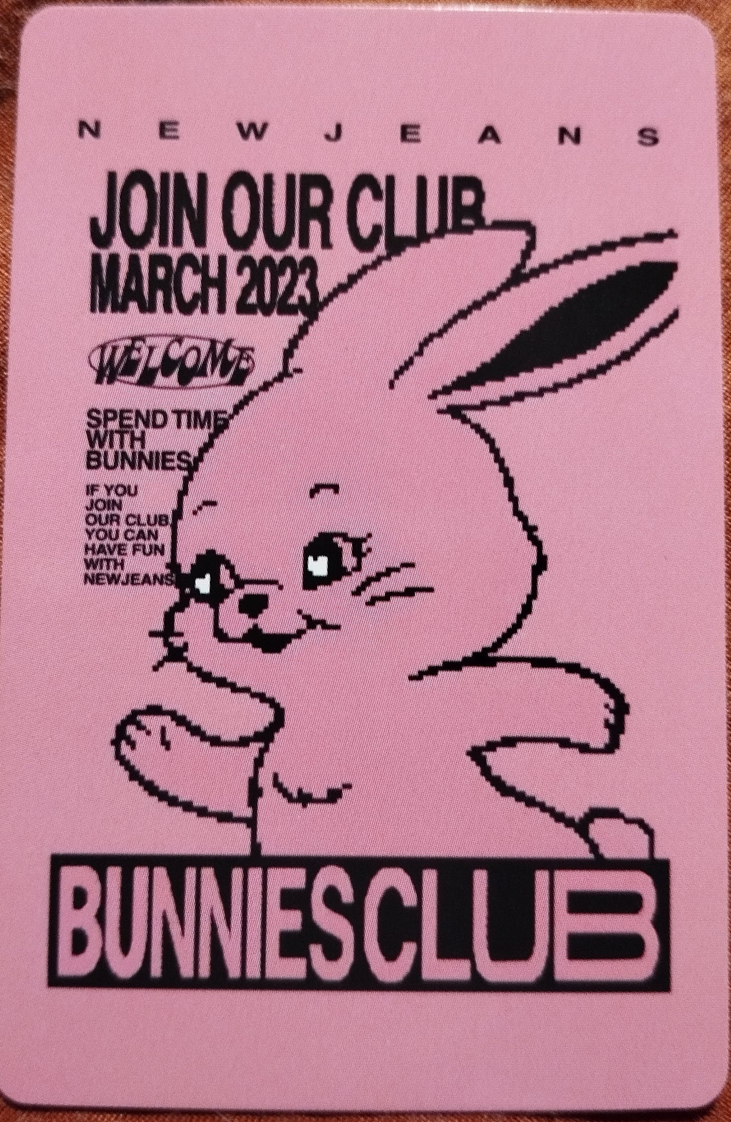 Photocard NEW JEANS  2023 Bunnies club  Membership application