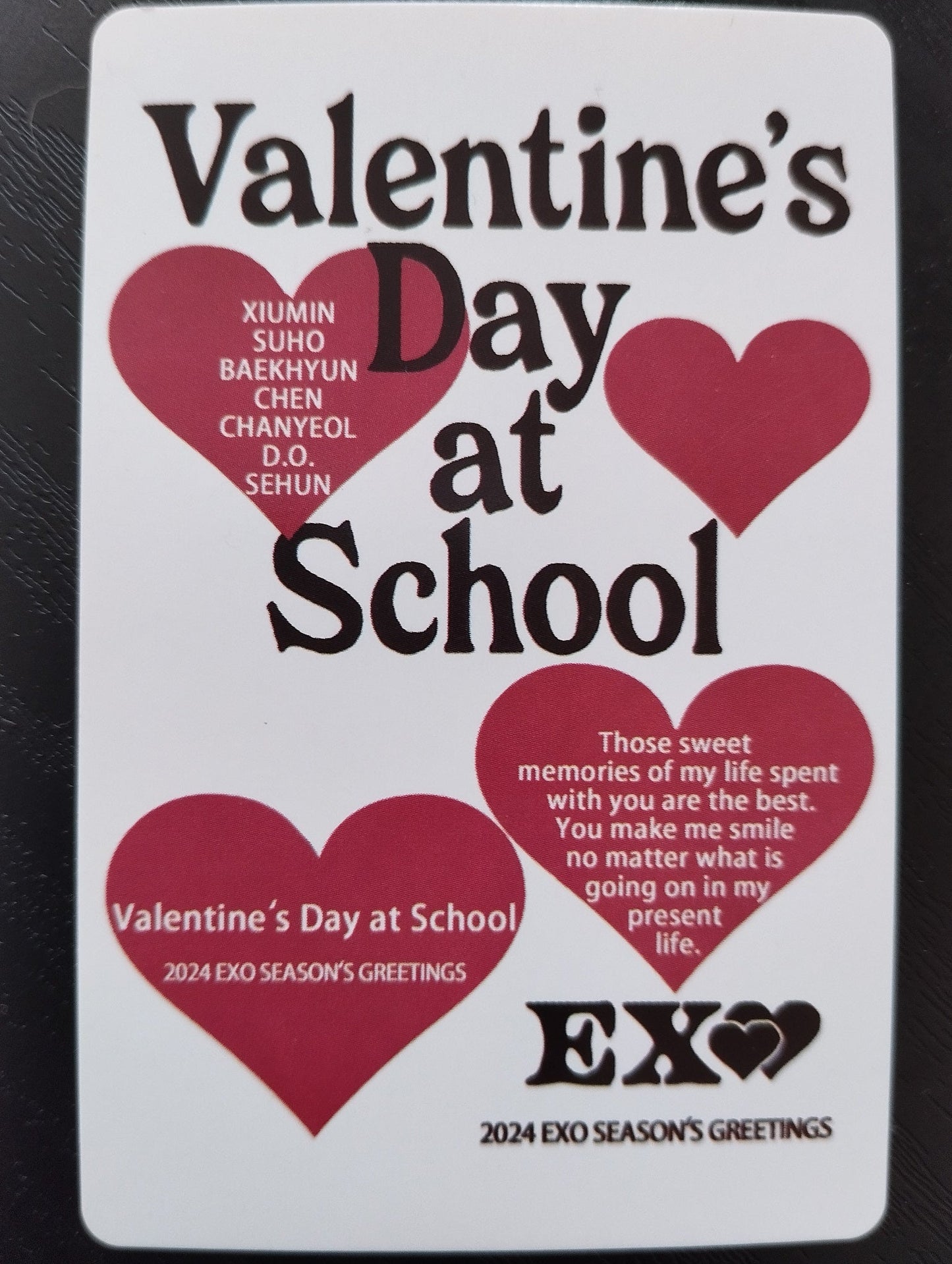Photocard   EXO 2024 Season s greetings Valentine's day at school
