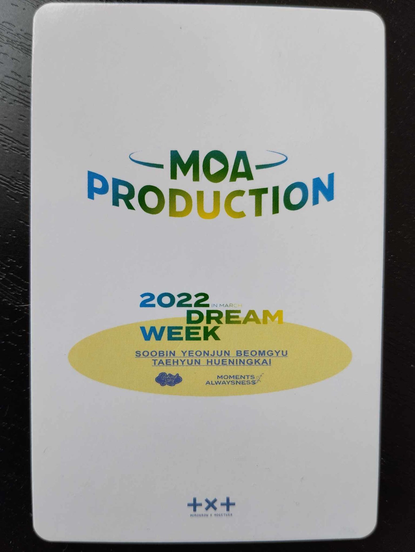 Photocard TXT Dream week  2022  Moa production  Beomgyu