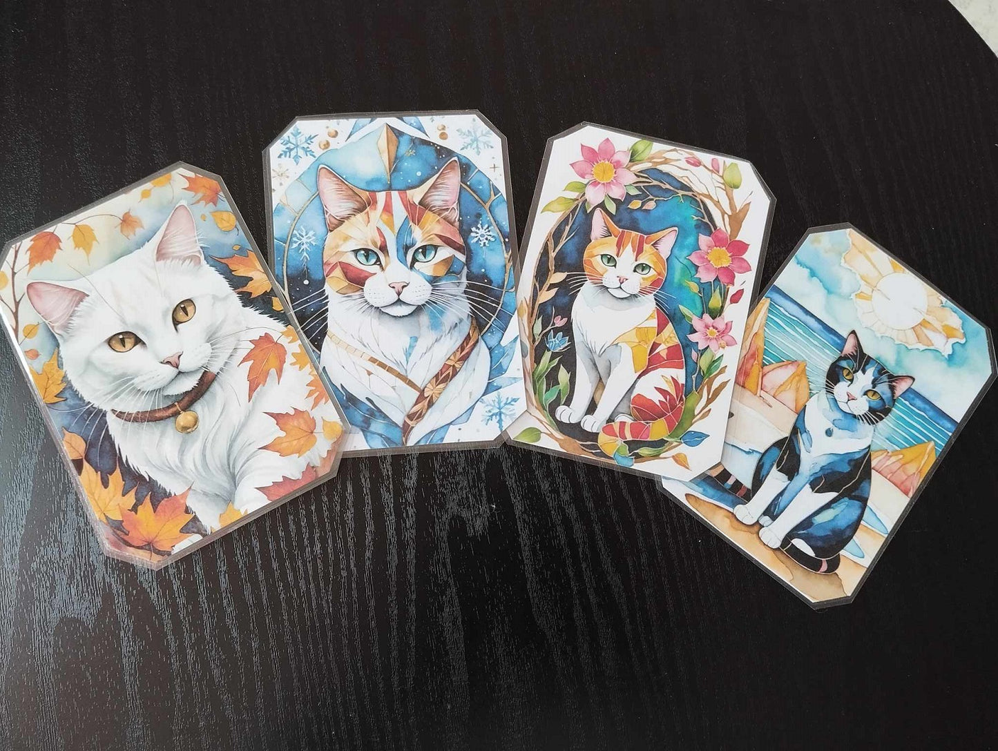 Lot 6 dessous de verre LES CHATS version PRINTEMPS