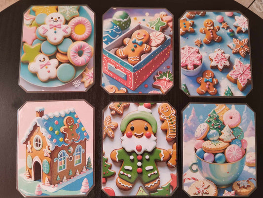 Lot 6 dessous de verre NOEL Les biscuits