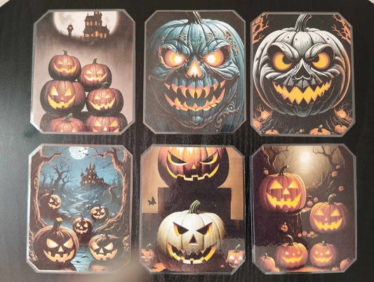 Lot 6 dessous de verre HALLOWEEN Les citrouilles