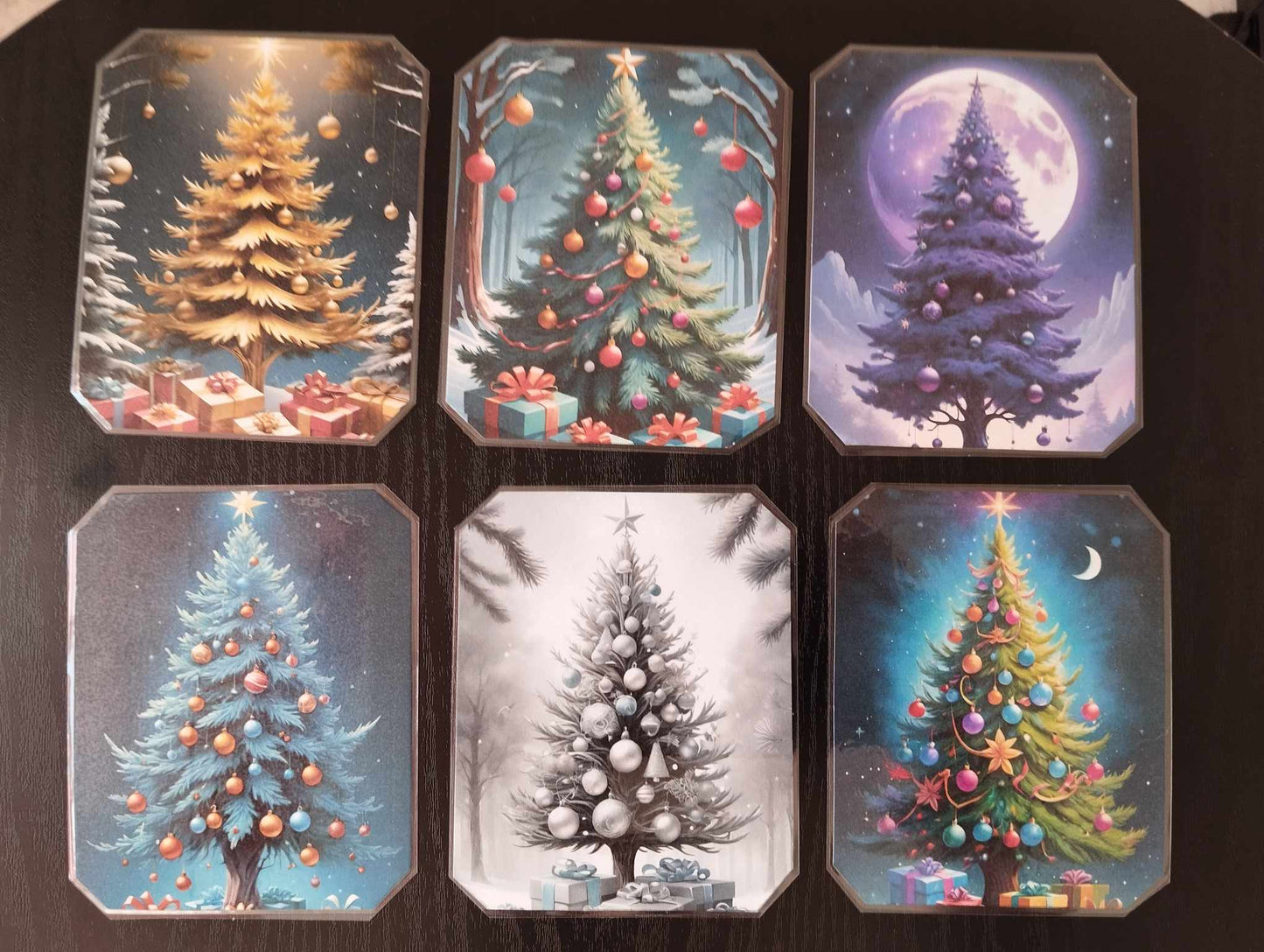 Lot 6 dessous de verre NOEL Les sapins