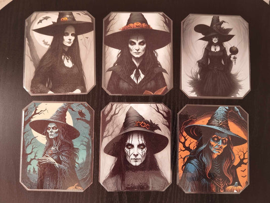 Lot 6 dessous de verre HALLOWEEN Les sorcieres