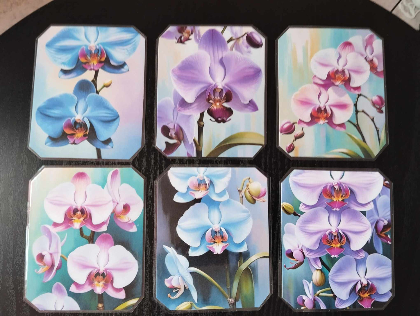 Lot 6 dessous de verre LES FLEURS Les orchidées