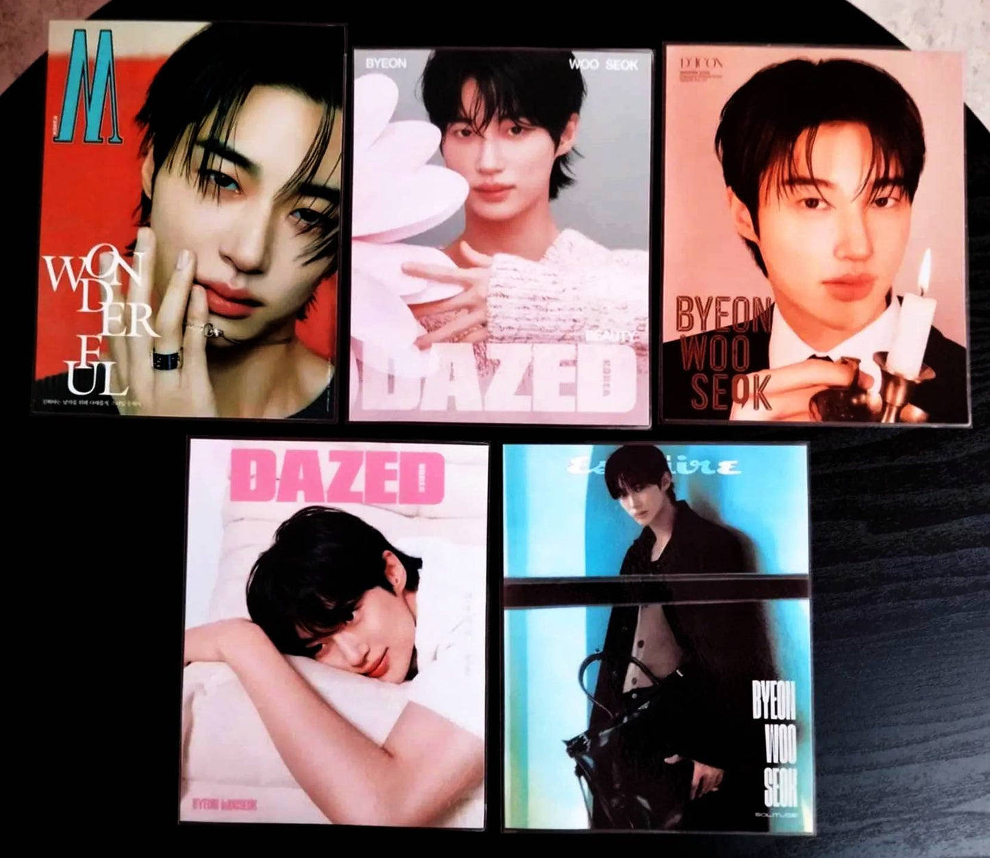 Décorations K drama style magazine - Lot de 5 visuels BYEON WOO SEOK