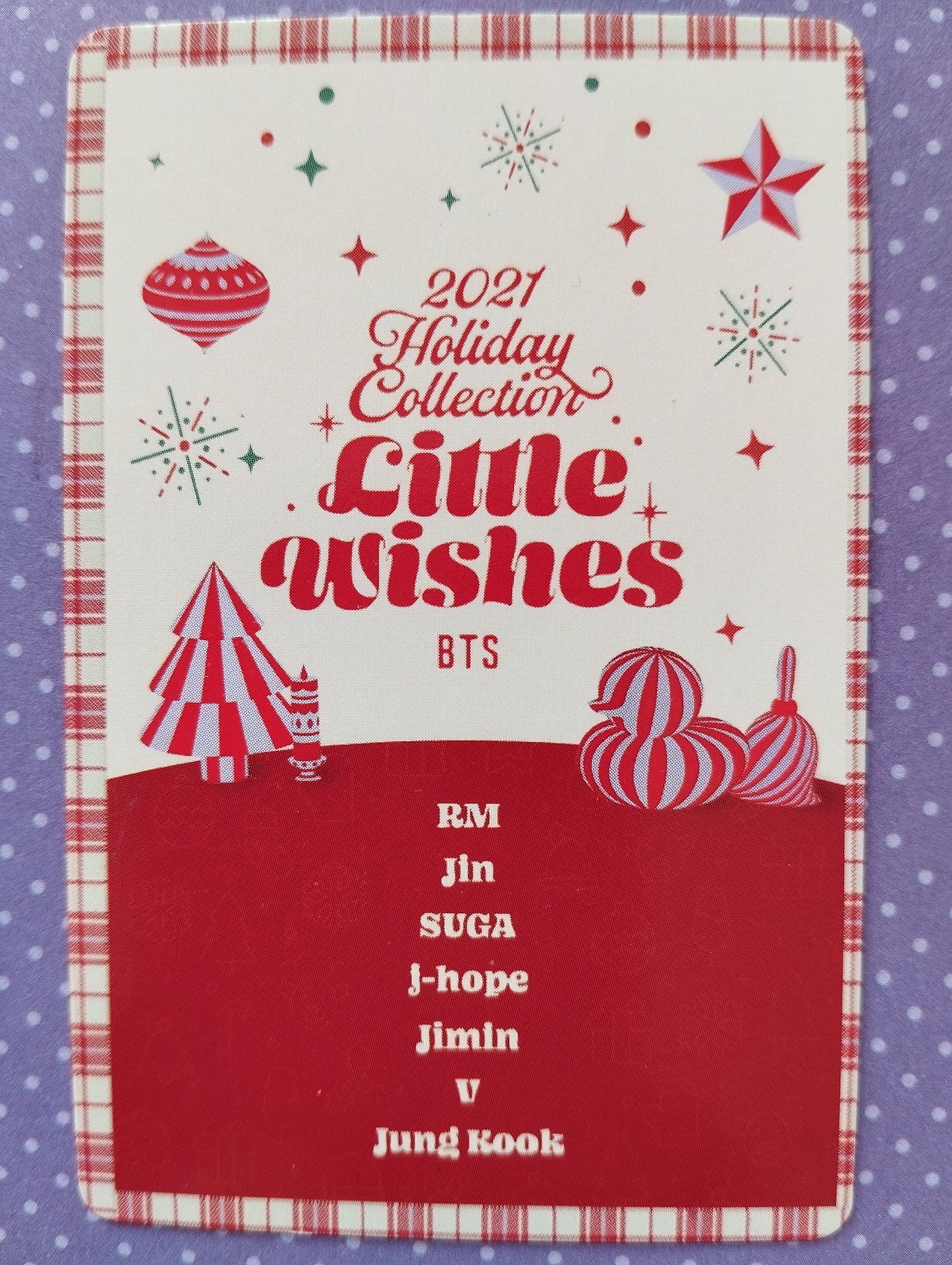 Photocard  BTS  Little wishes 2021  holiday collection  Jungkook