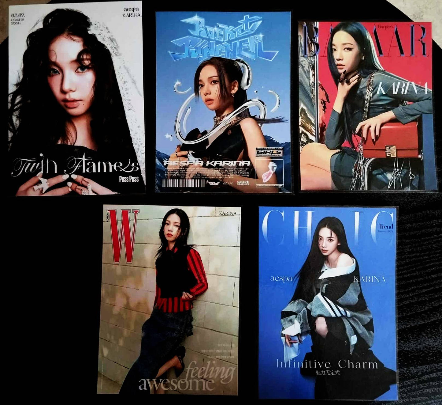 Décorations K pop style magazine - 5 visuels AESPA KARINA