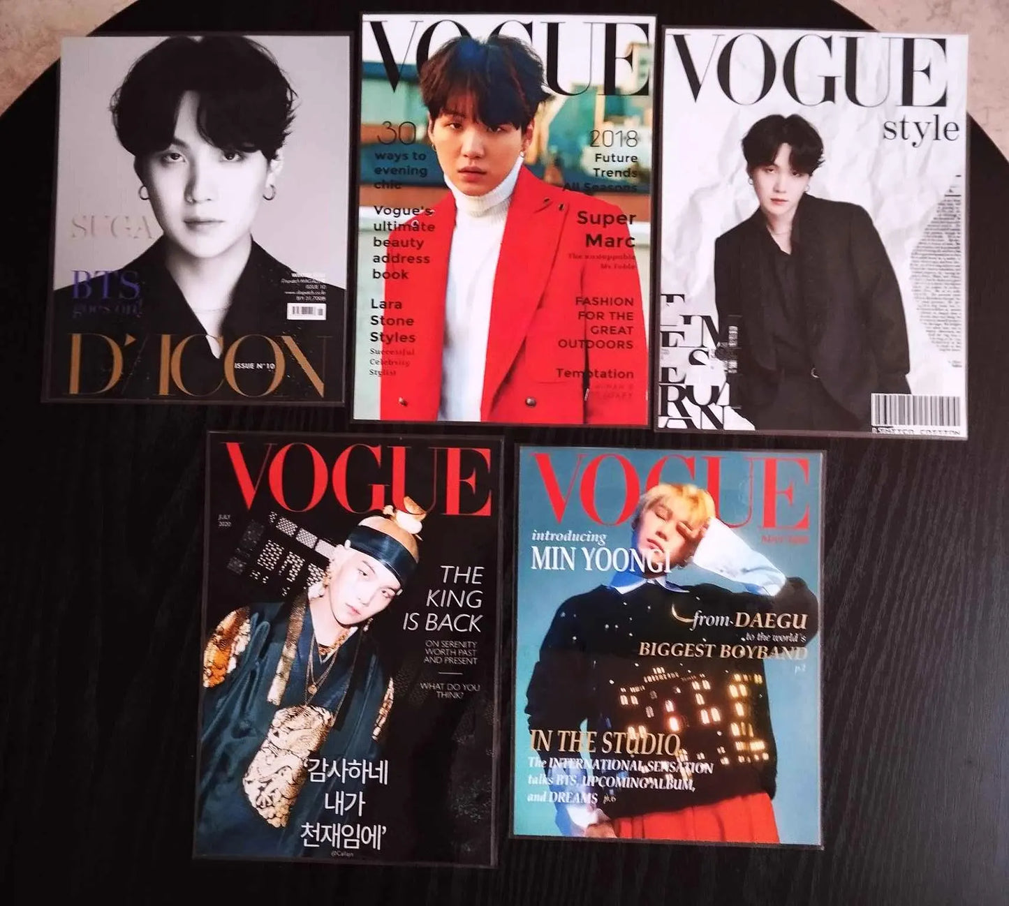 Lot 5 décoration K POP BTS Suga