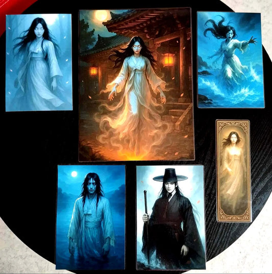 Pack décoration mural – Créature & Folklore de Corée du Sud GWISHIN  + marque-page assorti