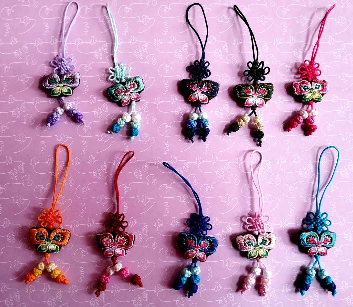 Marque-page coréen fait main –  Plastifié – Nœud de hanbok norigae – Cadeau culturel – Souvenir traditionnel coréen – Décoration murale ou accessoire sac