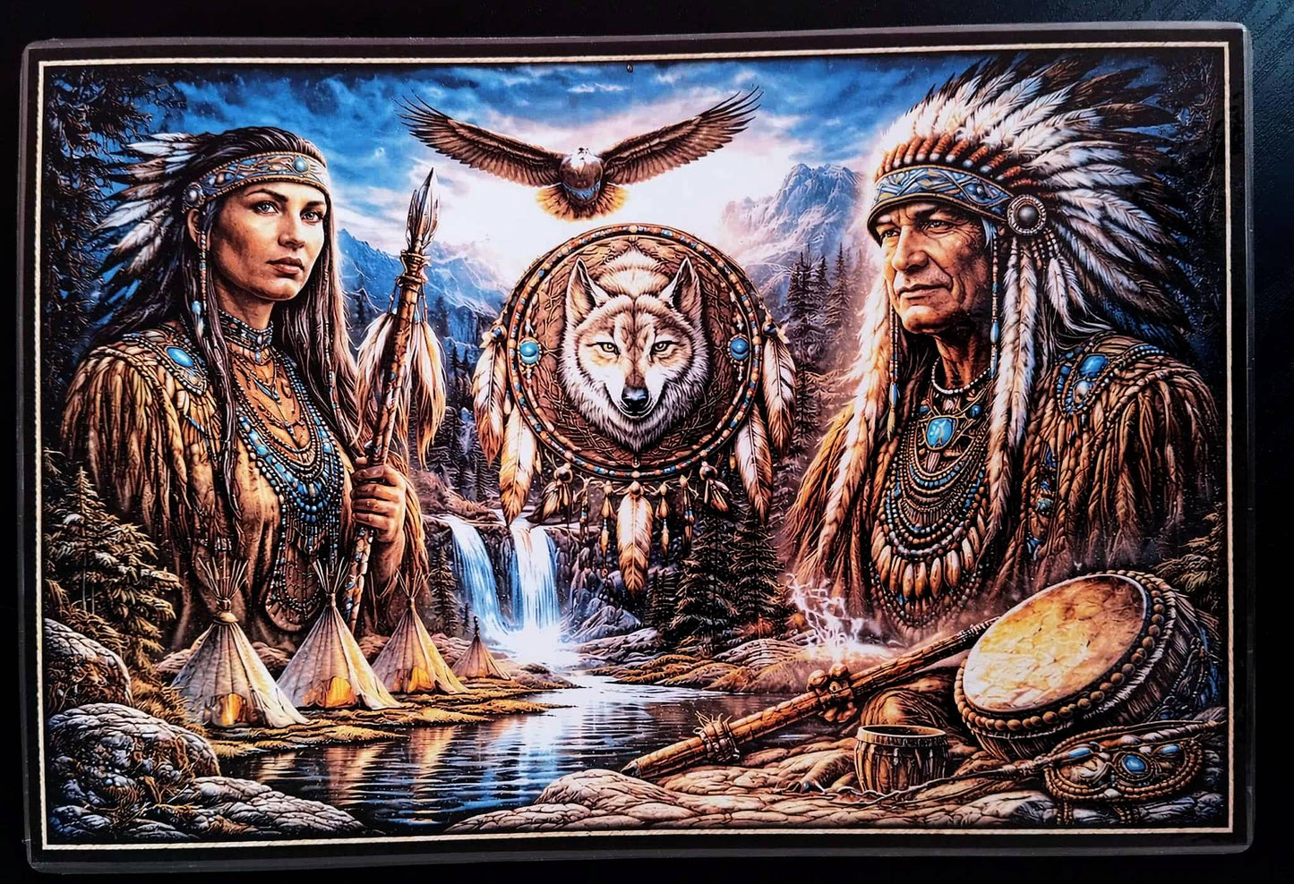 Pack décoration thème AMERINDIENS 2 + marque page assorti