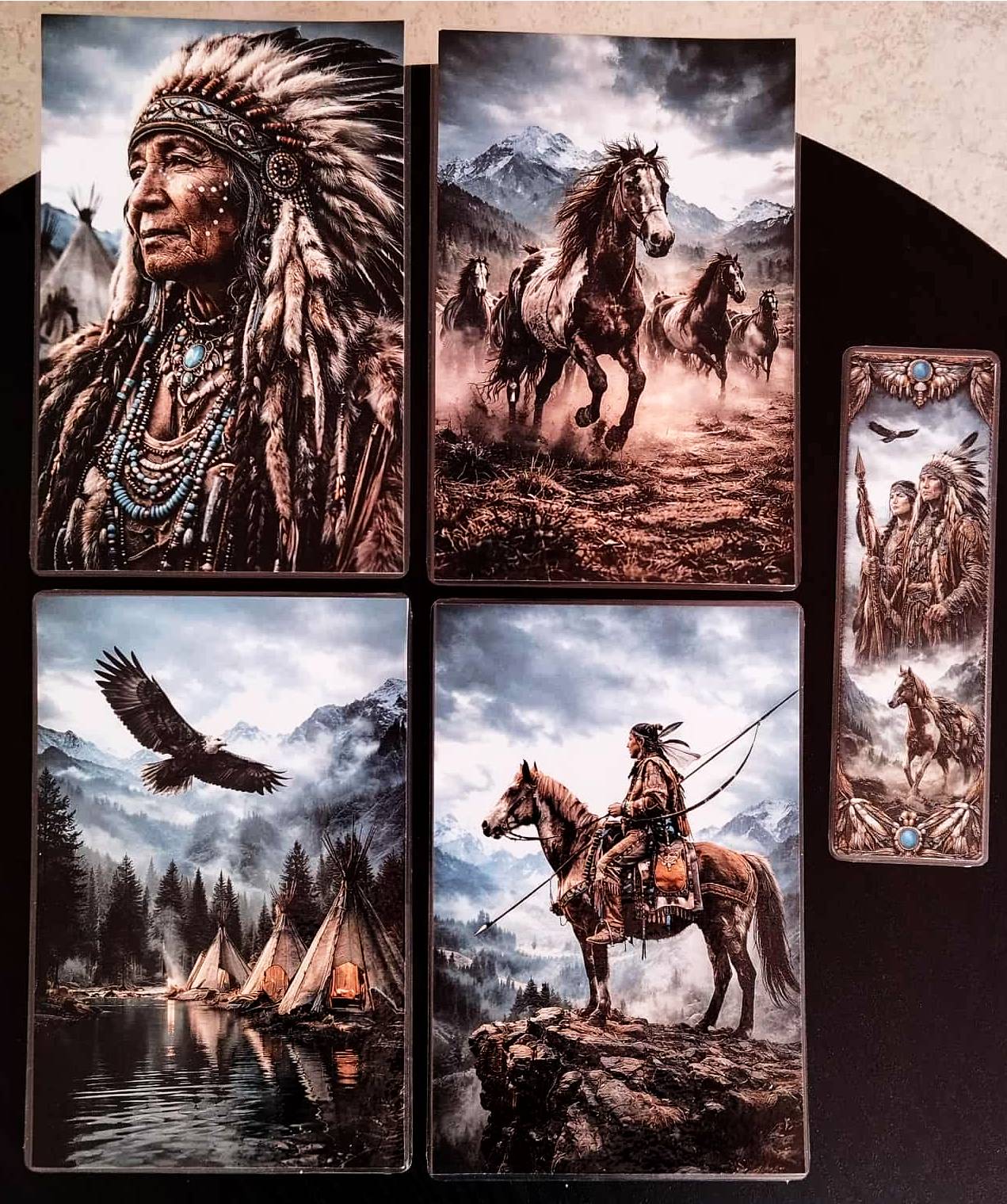 Pack décoration thème AMERINDIENS 2 + marque page assorti