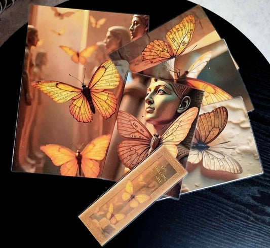 image principale de pack décoration l atelier des mondes perdus le relieur les papillons du sable plus marque pages
