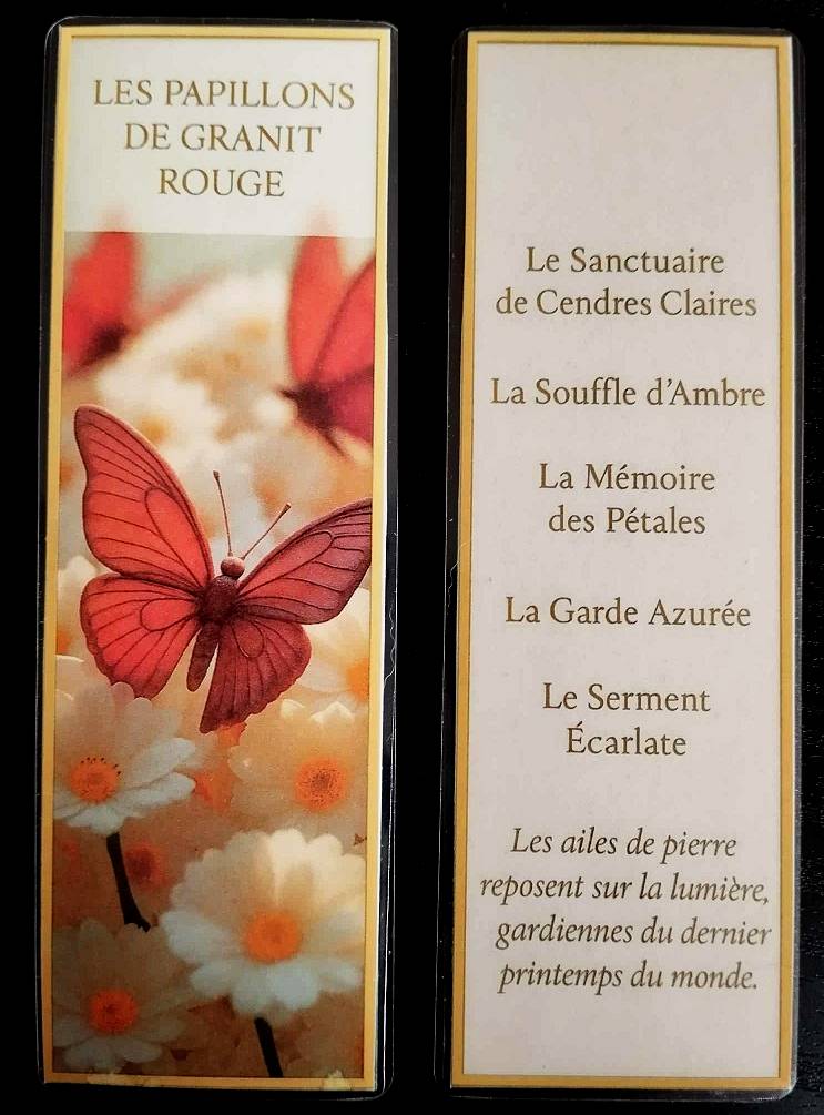 THE SCULPTOR Decoration Pack: Red Granite Butterflies + Bookmark