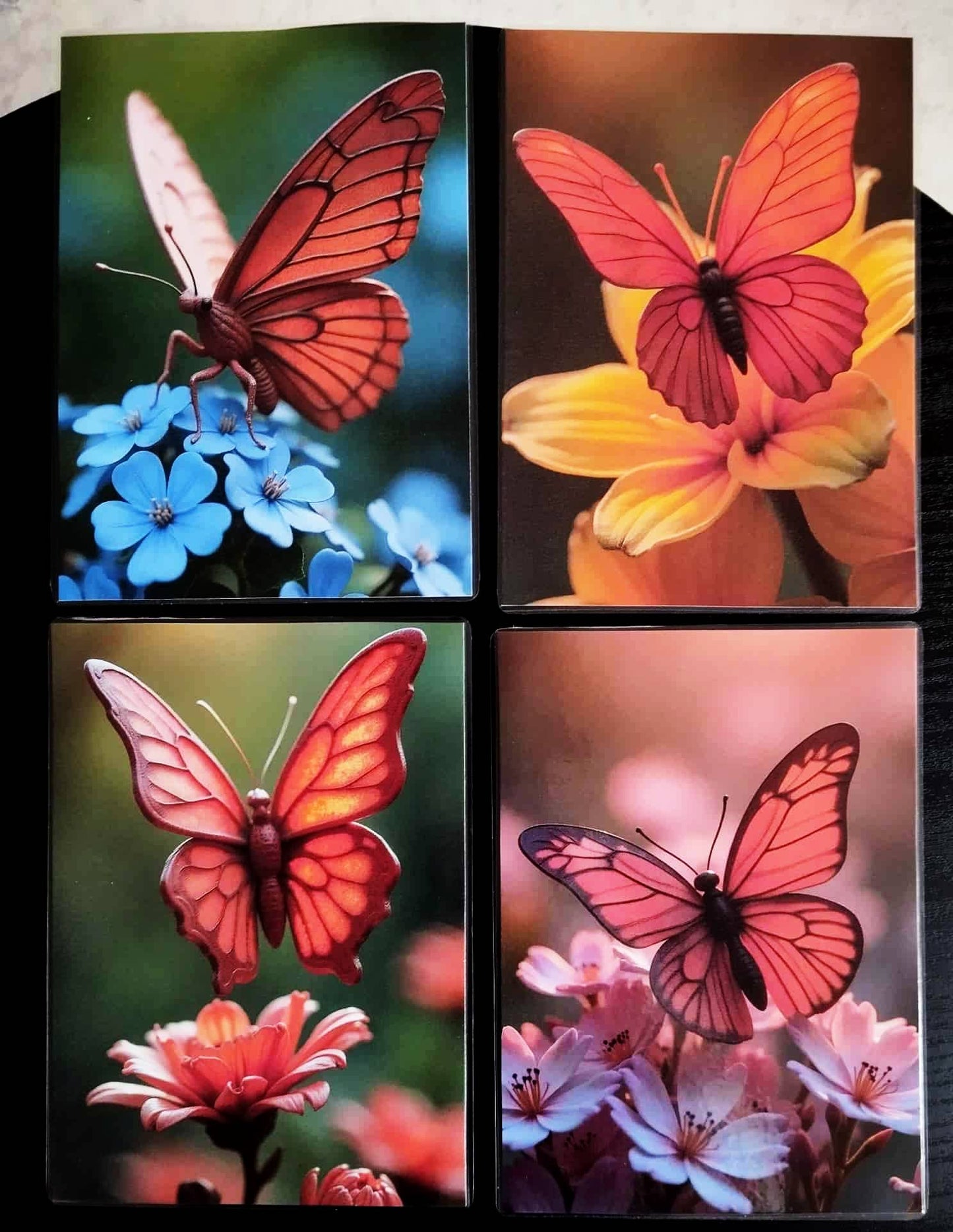 THE SCULPTOR Decoration Pack: Red Granite Butterflies + Bookmark