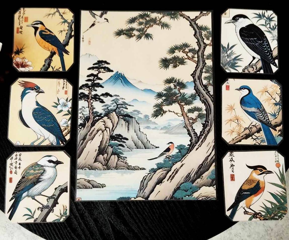 image principale de pack décoration les oiseaux style asiatique 