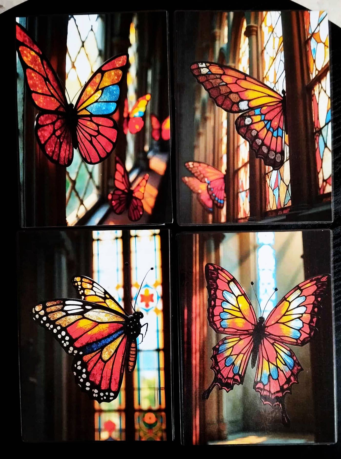 Pack décoration LE SOUFFLEUR DE VERRE Les papillons de vitrail + marque page