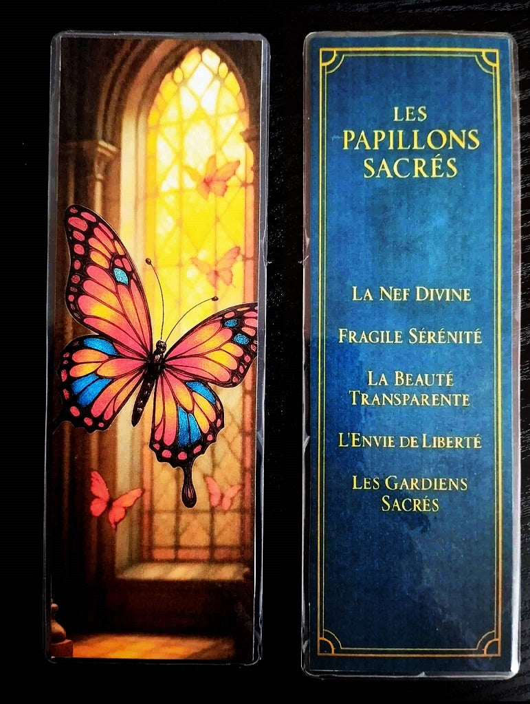Pack décoration LE SOUFFLEUR DE VERRE Les papillons de vitrail + marque page