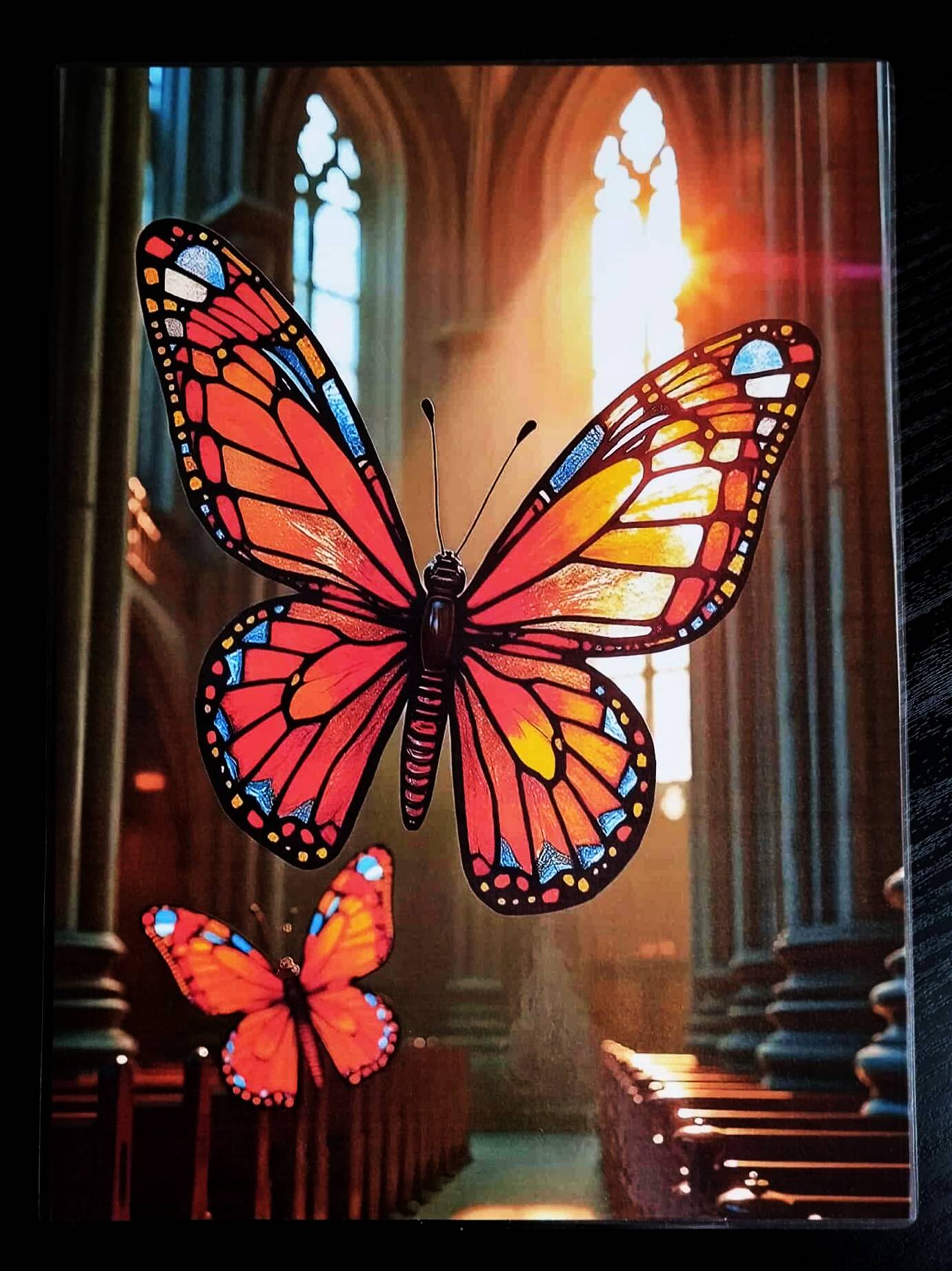 Pack décoration LE SOUFFLEUR DE VERRE Les papillons de vitrail + marque page