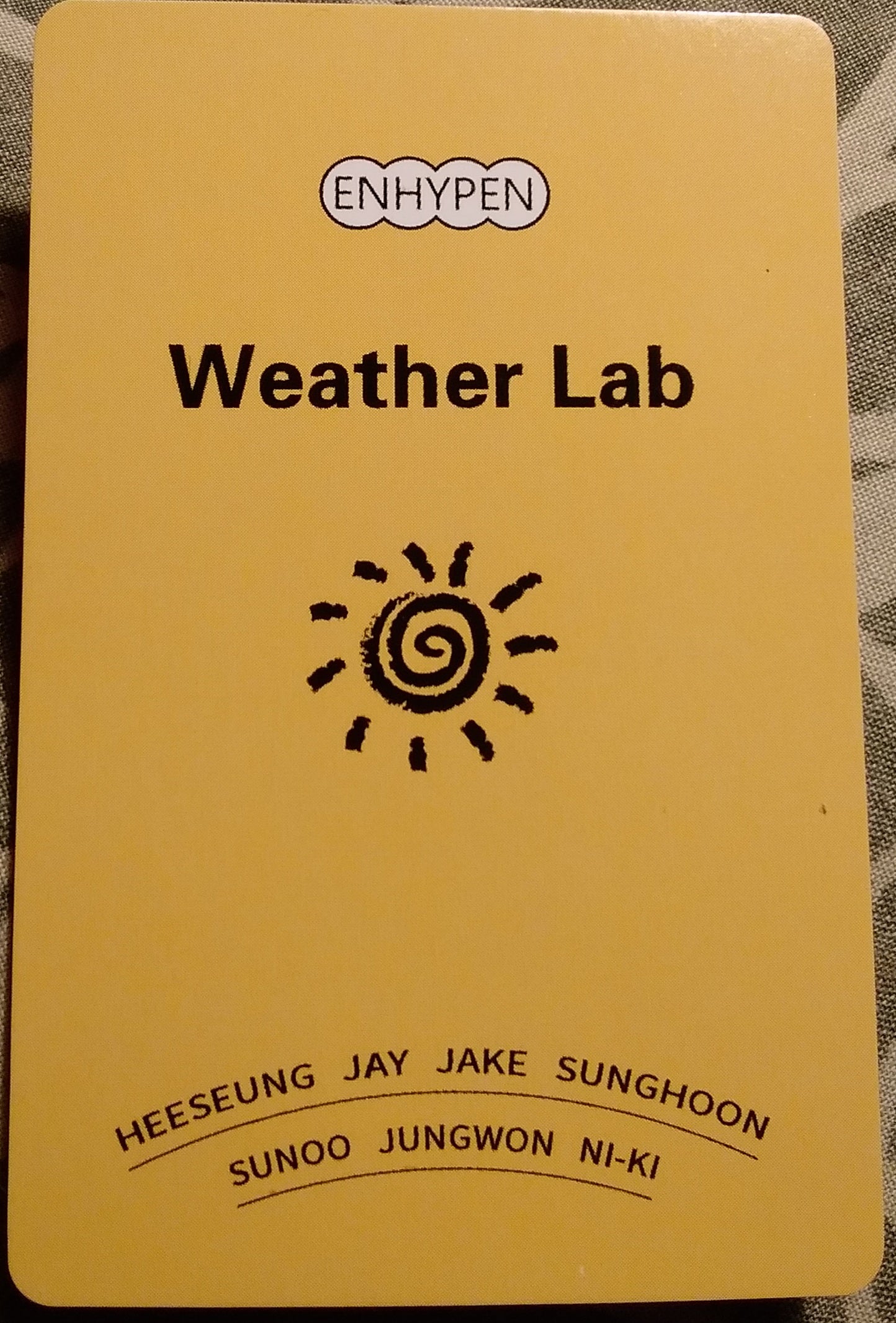Photocard   ENHYPEN  Weather lab  Jay