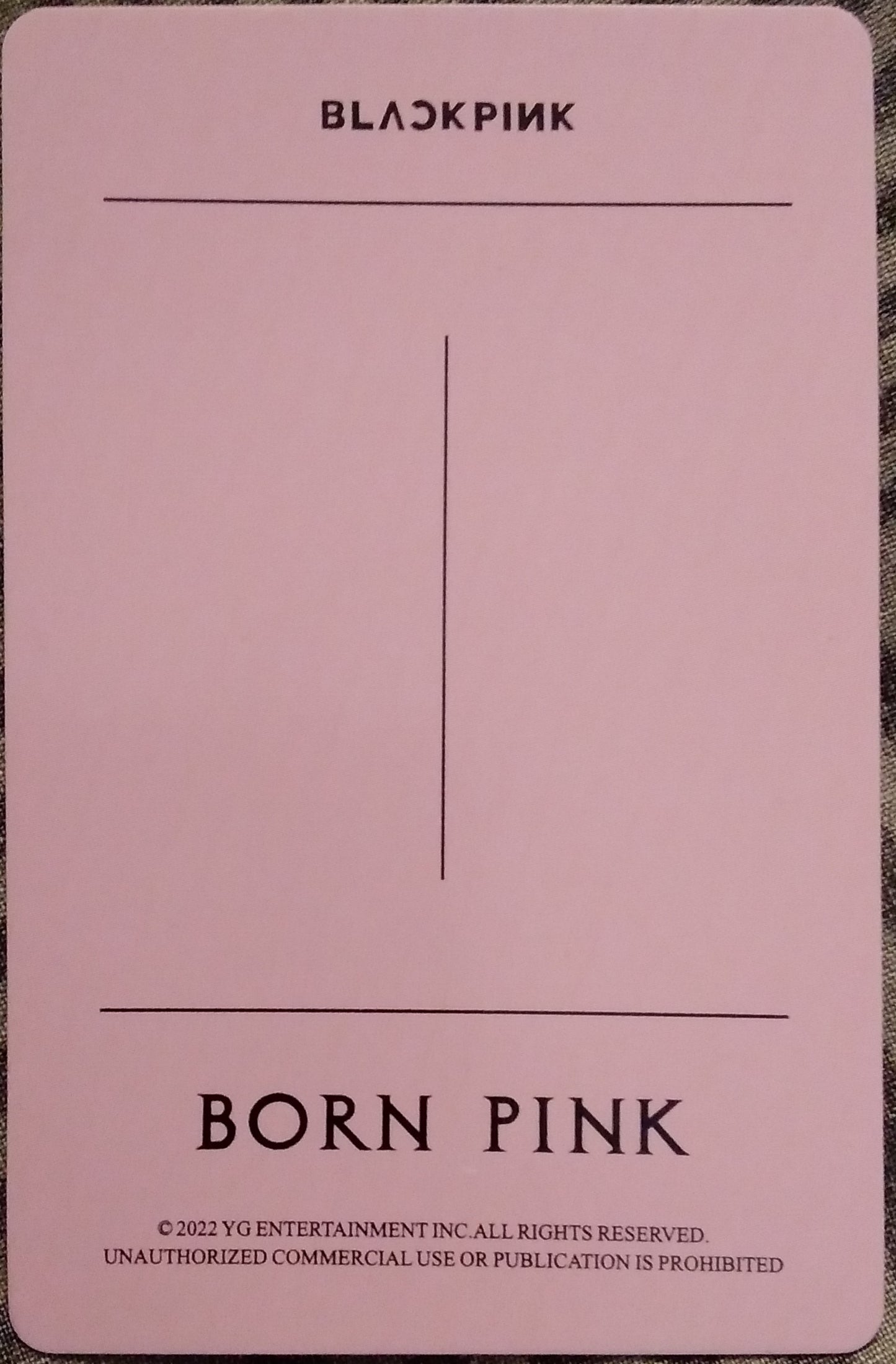 Photocard BLACKPINK  Born pink Jennie