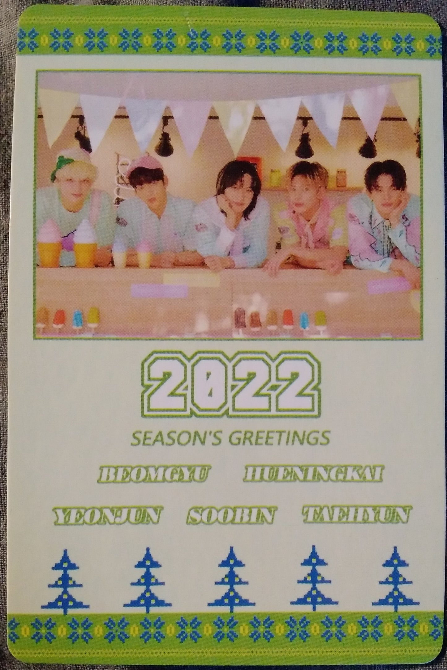 TXT photocard season's greetings 2022 Taehyun huening kai yeonjun