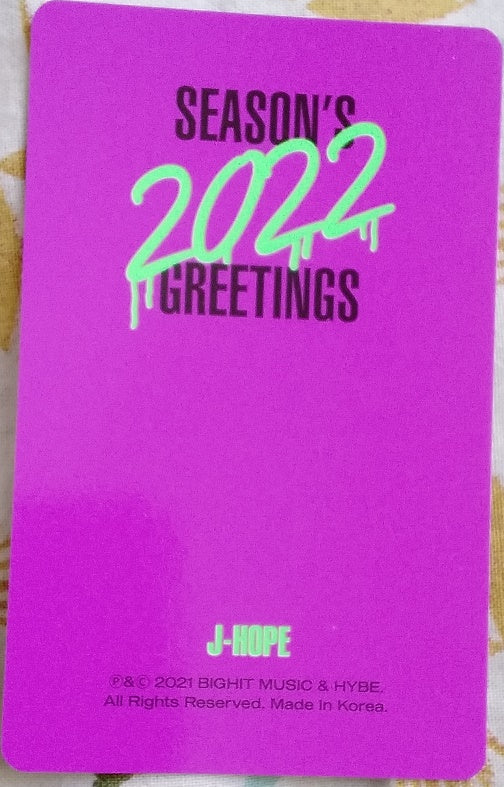 BTS photocard  J HOPE  SEASON'S GREETINGS 2022