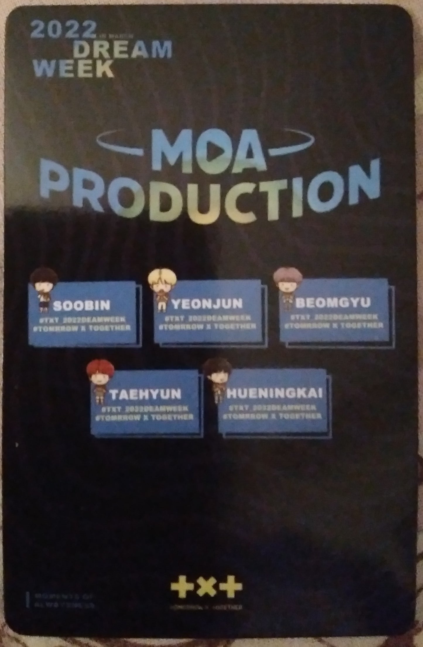 Photocard TXT Dream week 2022 Moa production  Beomgyu