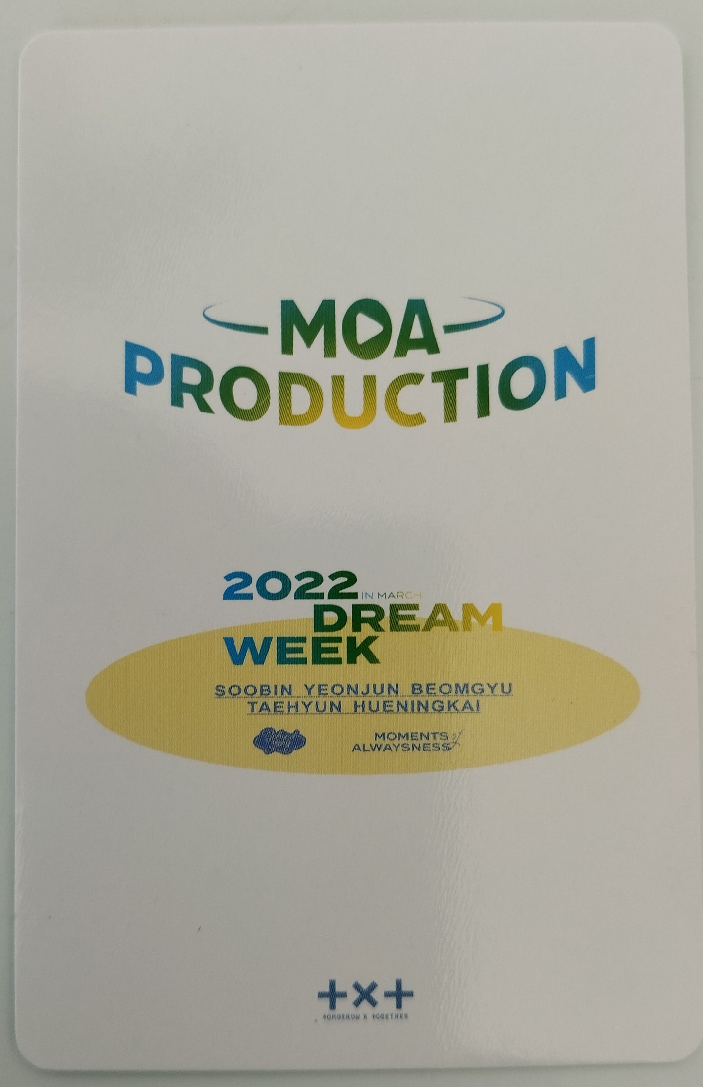 Photocard  TXT  2022 Dream week  Moa production