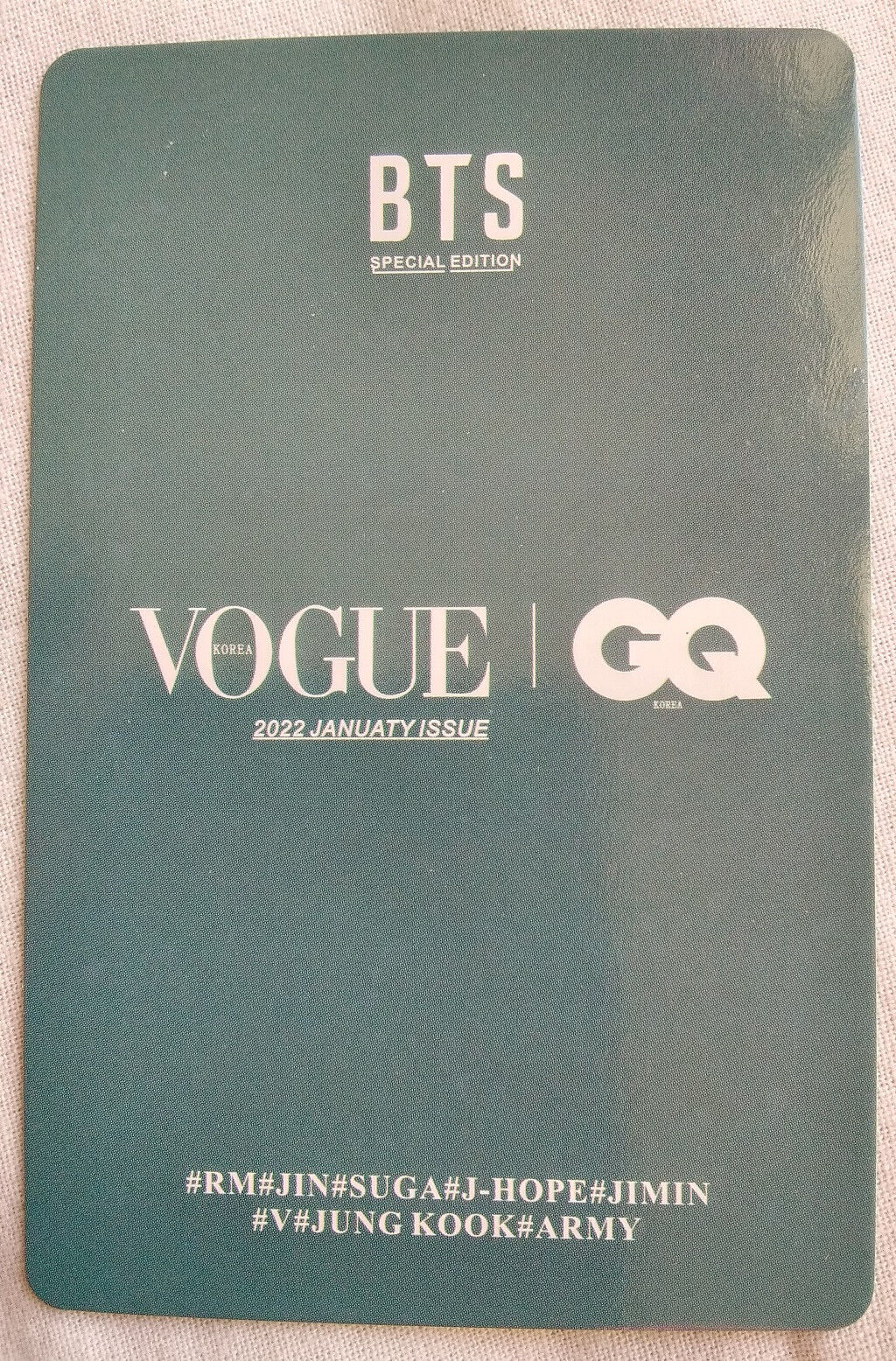 BTS photocard  SUGA  Vogue GQ